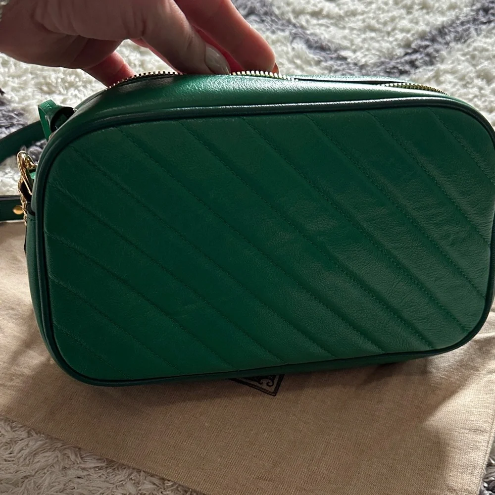 Green Quilted Leather Crossbody Bag - Picture 5 of 8